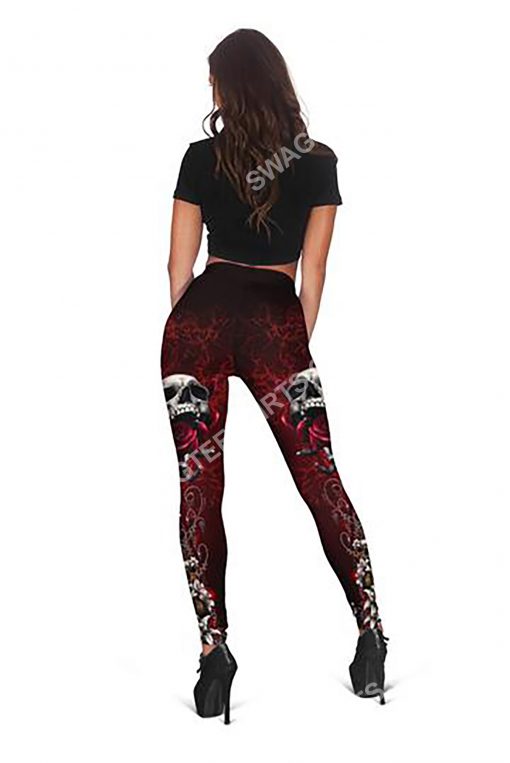 skull and roses all over printed legging 1(1)