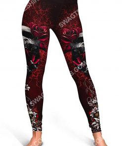skull and roses all over printed legging(1)