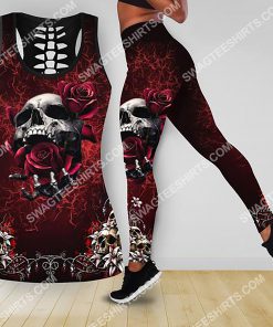 skull and roses all over printed tank top and legging 2(1)