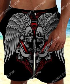 skull and wings all over printed beach shorts 2(1)