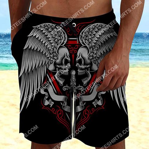 skull and wings all over printed beach shorts 2(1) - Copy