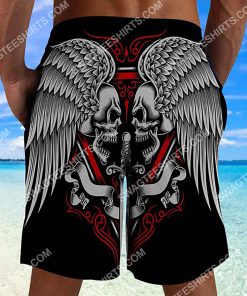 skull and wings all over printed beach shorts 3(1) - Copy
