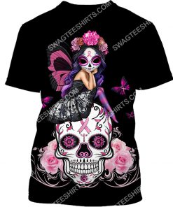 skull fairy figurine breast cancer awareness all over printed tshirt 1
