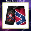 skull flags of the confederate states of america beach shorts