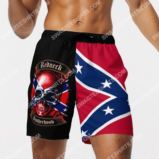 skull flags of the confederate states of america beach shorts 4(1)