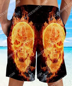 skull with fire all over printed beach shorts 3(1) - Copy
