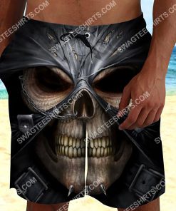 skull zombie face all over printed beach shorts 2(1)