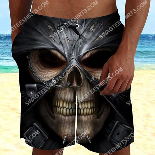 skull zombie face all over printed beach shorts 2(1) - Copy