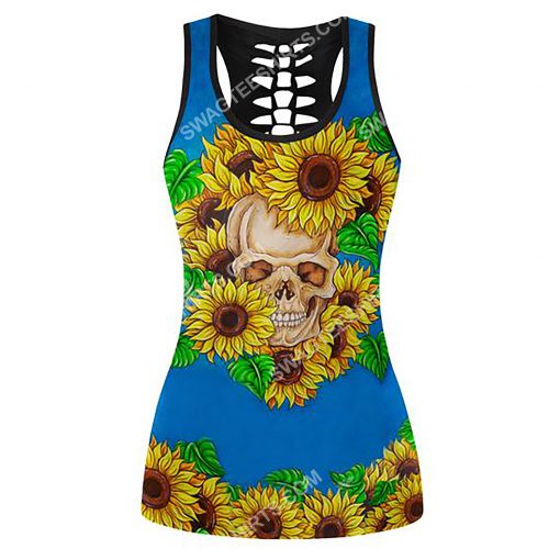 sunflower and skull all over printed tank top 1(1)