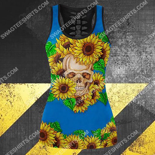 sunflower and skull all over printed tank top 2(1)
