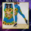sunflower and skull all over printed tank top and legging