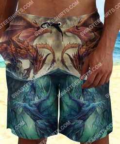 the dragon fire and ice all over printed beach shorts 2(1)