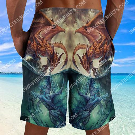 the dragon fire and ice all over printed beach shorts 3(1)