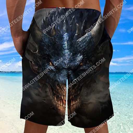 the dragon head all over printed beach shorts 3(1)