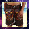 the lava skull all over printed beach shorts