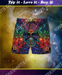 the skull colorful all over printed hawaiian shorts