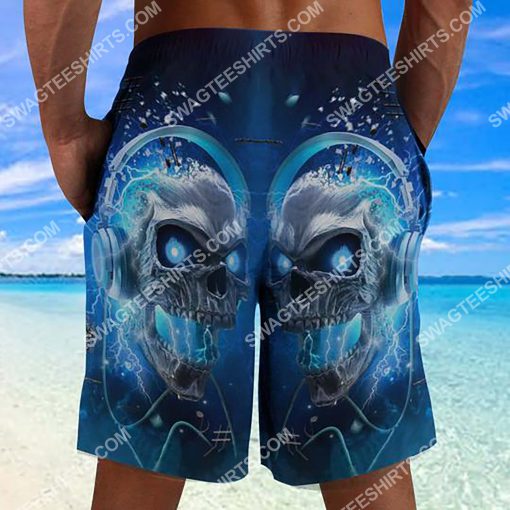 the skull with blue eyes all over printed beach shorts 3(1) - Copy