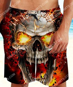 the skull with red eyes all over printed beach shorts 2(1)
