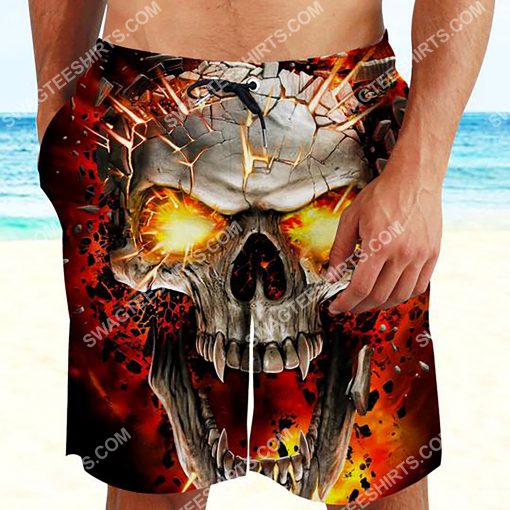 the skull with red eyes all over printed beach shorts 2(1) - Copy