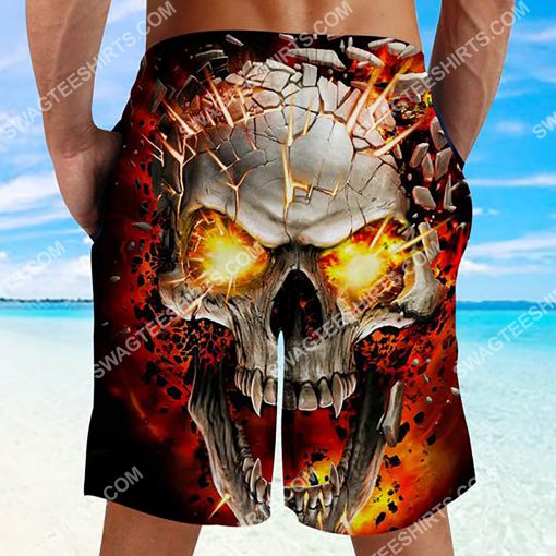 the skull with red eyes all over printed beach shorts 3(1)