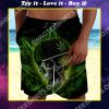 the skull with weed leaf all over printed beach shorts