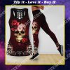 the sugar skull and roses all over printed tank top and legging