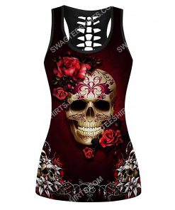 the sugar skull and roses all over printed tank top(1)