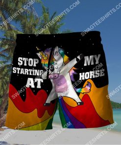unicorn stop staring at my horse all over printed hawaiian shorts 2(1)