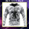 viking i don't know how my story ends but it will never say i gave up all over printed shirt