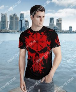 viking symbol raven and skull all over printed shirt 2(1)