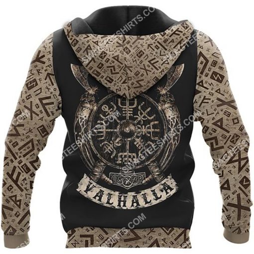 viking symbol viking valhalla all over printed hoodie - back 1