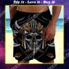 viking with skull all over printed beach shorts