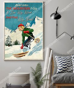 vintage and into the mountains i go to lose my mind and find my soul skiing poster 2(1)
