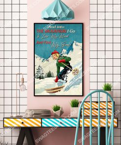 vintage and into the mountains i go to lose my mind and find my soul skiing poster 4(1)
