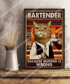 vintage cat bartender because murder is wrong poster 3(1)