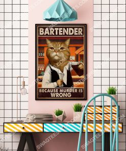 vintage cat bartender because murder is wrong poster 4(1)