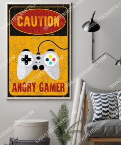 vintage caution angry gamer poster 2(1)