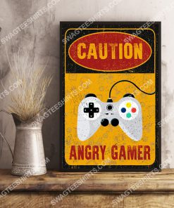 vintage caution angry gamer poster 3(1)