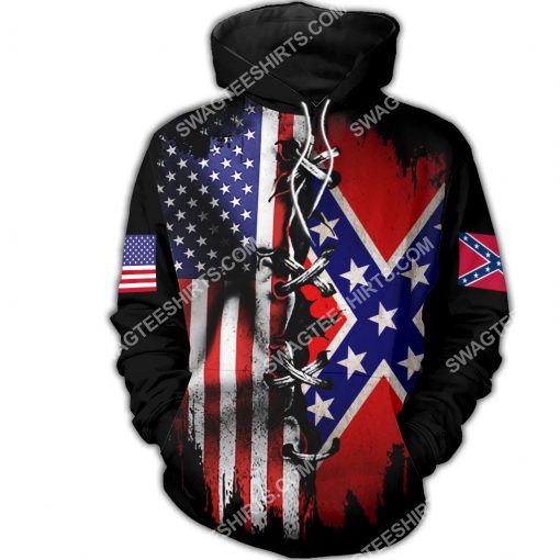 vintage confederate states of america all over printed hoodie 1