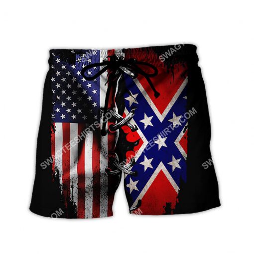 vintage confederate states of america all over printed shorts 1