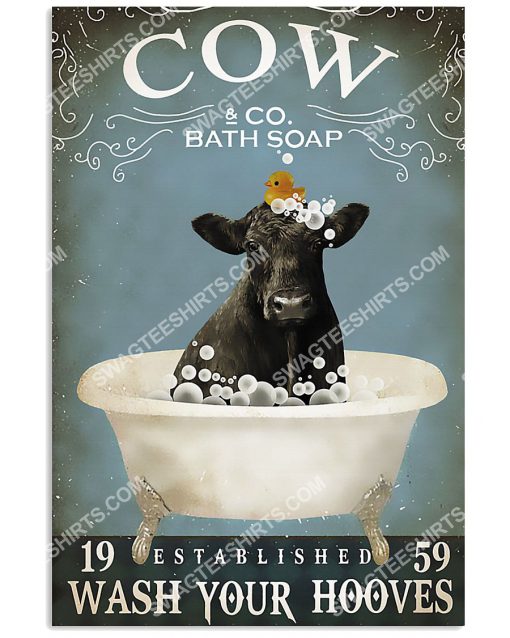 vintage cow bath soap wash your hooves wall art poster 1(1)