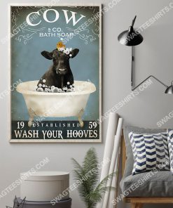 vintage cow bath soap wash your hooves wall art poster 2(1)