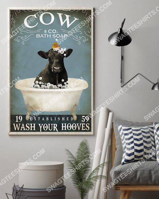 vintage cow bath soap wash your hooves wall art poster 2(1)