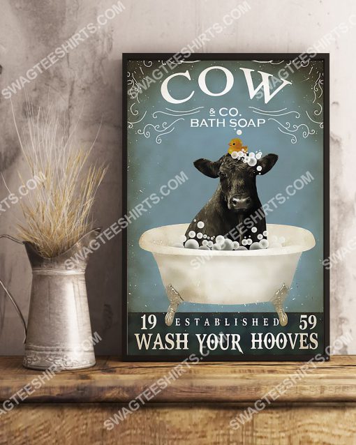 vintage cow bath soap wash your hooves wall art poster 3(1)