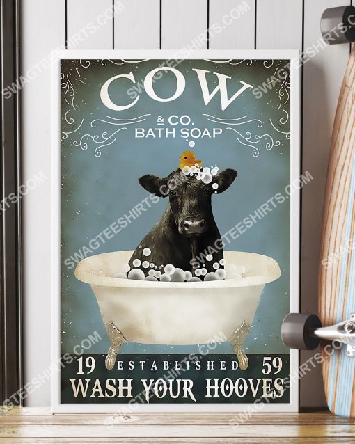 vintage cow bath soap wash your hooves wall art poster 4(1)