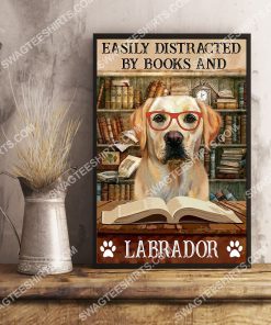 vintage easily distracted by books and labrador poster 2(1)