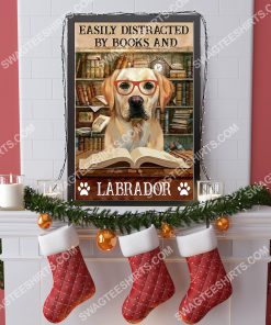 vintage easily distracted by books and labrador poster 4(1)