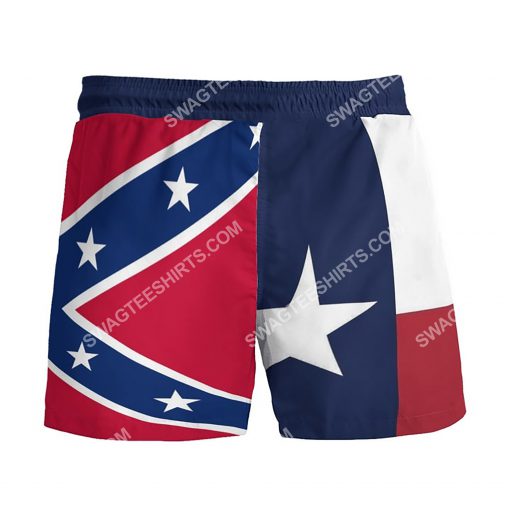 vintage flag of texas all over printed beach shorts 3(1)