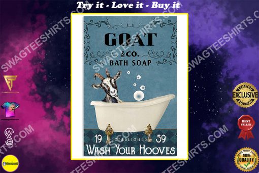 vintage goat bath soap wash your hooves poster