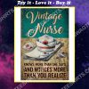 vintage nurse knows more than she says and notices more than you realize poster